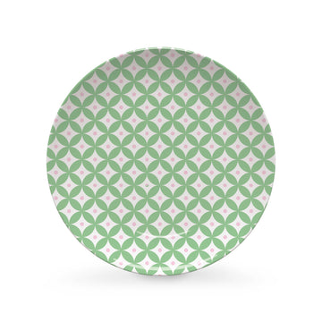 Geometric Green and Rosa Picnic Plate