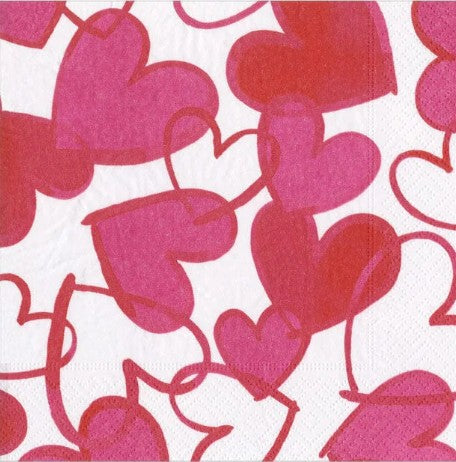 Painted Hearts Cocktail Napkin By Caspari