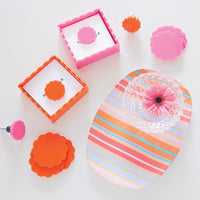 Orange Scallop Acrylic Coaster Set of 4 (3mm)