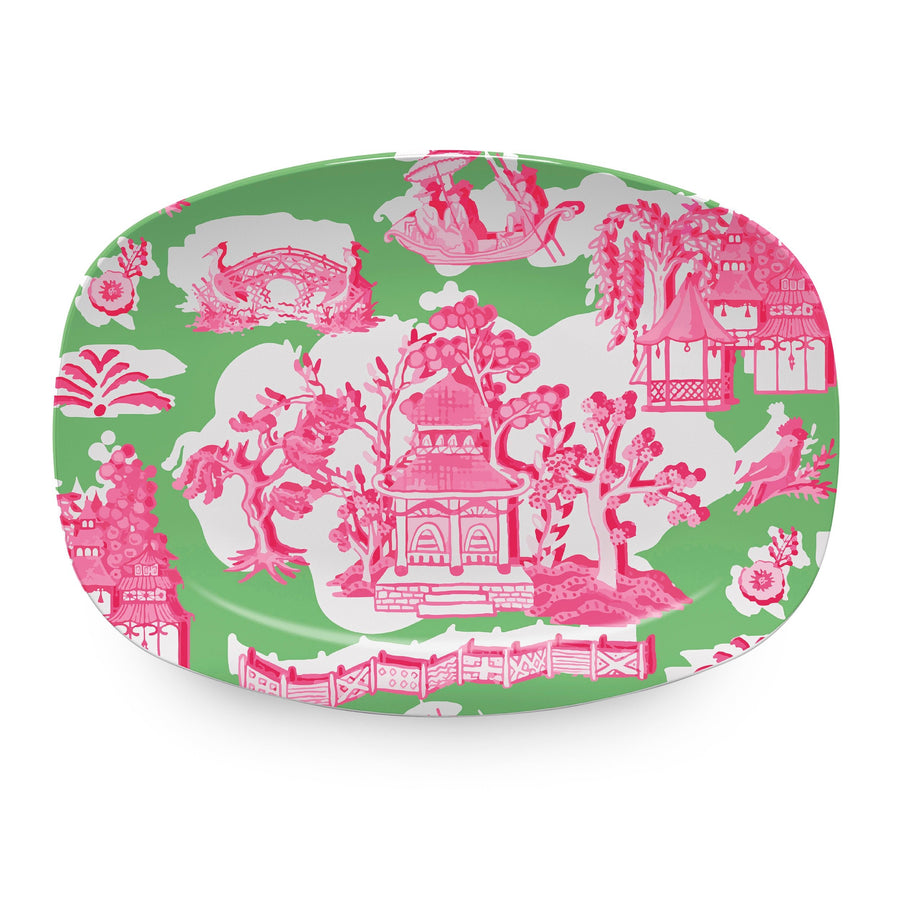 Chinoiserie Green Platter- | Mariposa