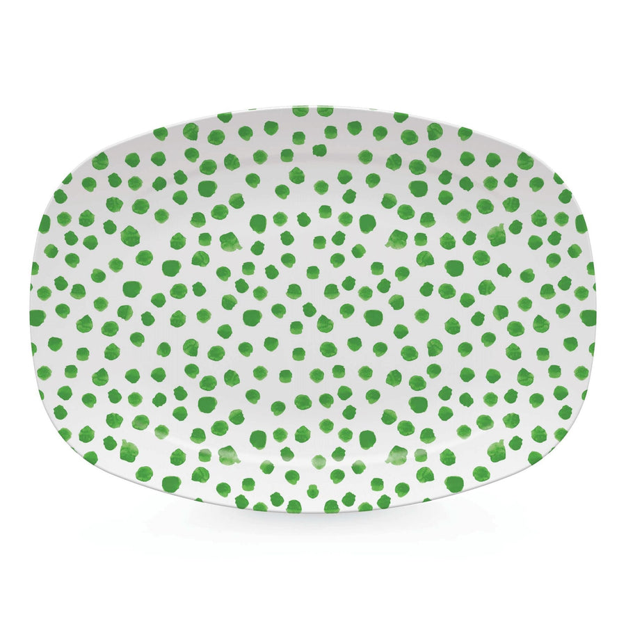 Dark Green Dotty Platter