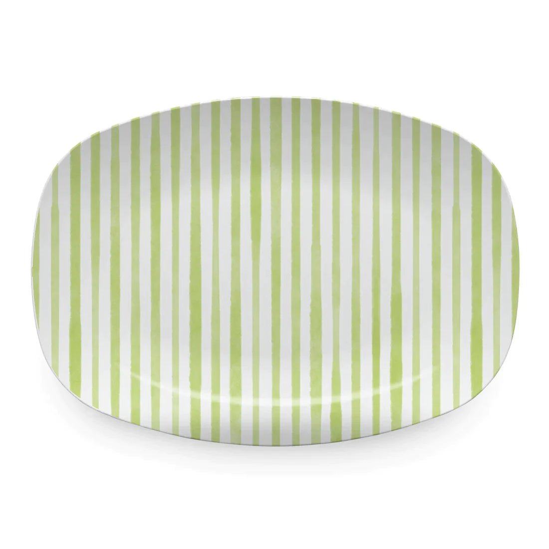 Green Simple Stripes Platter