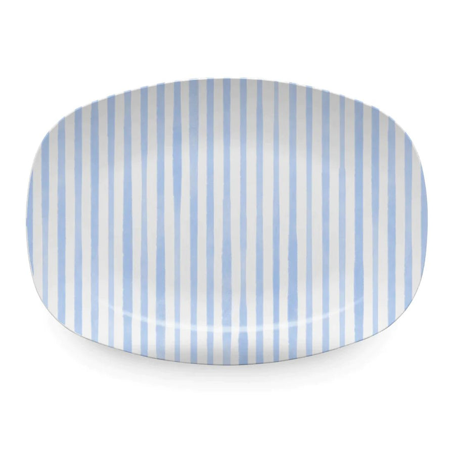 Light Blue Simple Stripes Platter