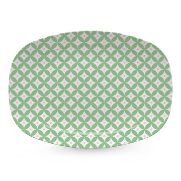 Geometric Green and Rosa Platter