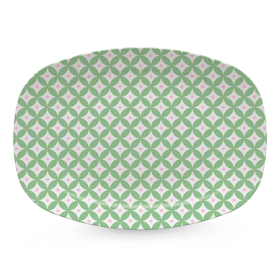 Geometric Green and Rosa Platter