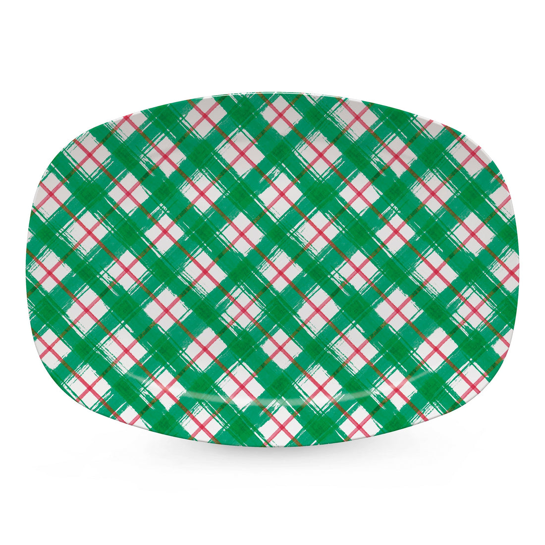 Green and Red Plaid Platter