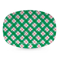Green and Red Plaid Platter