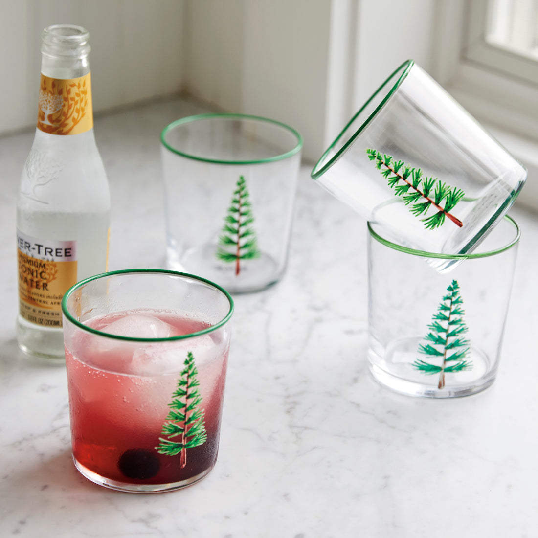Woodland Trees Suite of 4 Double Old Fashion Glasses