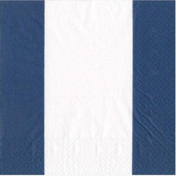 Navy Bandol Stripe Cocktail Napkin by Caspari