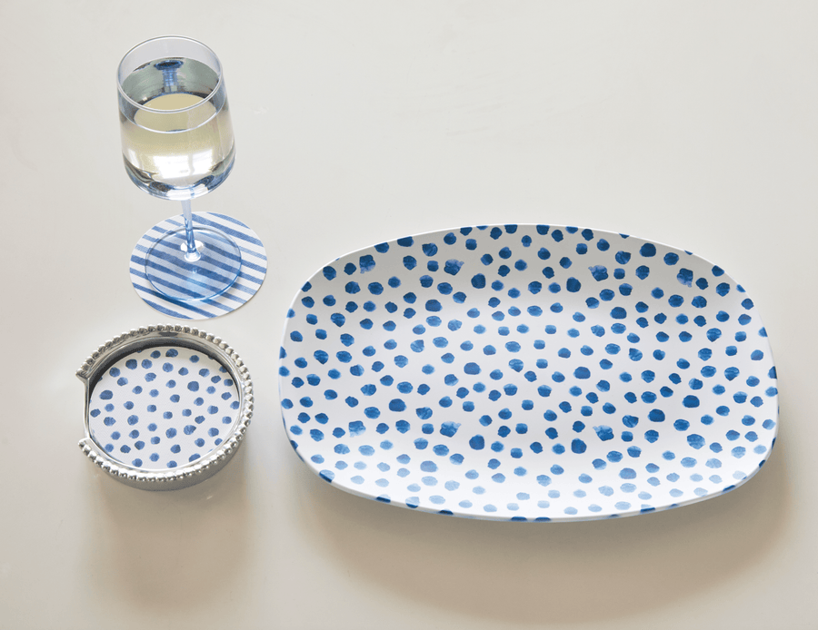Blue Dotty Platter