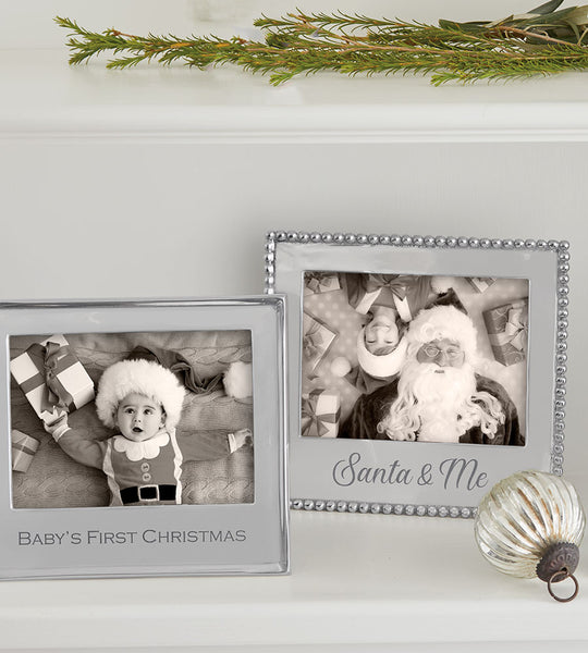 two statement frames "baby's first christmas" and "santa & me"