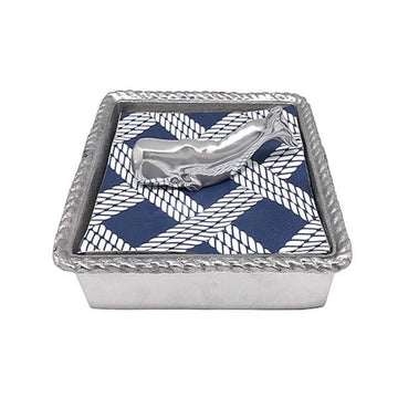 Nantucket Whale Rope Napkin Box | Mariposa Napkin Boxes and Weights