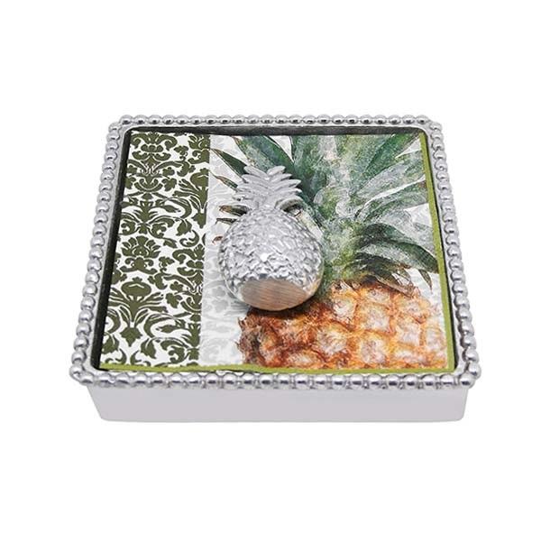 Pineapple Beaded Napkin Box | Mariposa Napkin Boxes and Weights