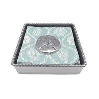 Sand Dollar Beaded Napkin Box-Napkin Box & Weight Set | Mariposa