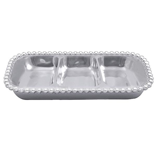 Pearled Small 3-Section Server | Mariposa Serving Trays and More