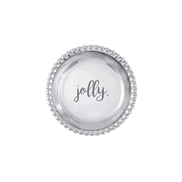 JOLLY. Beaded Wine Plate- | Mariposa