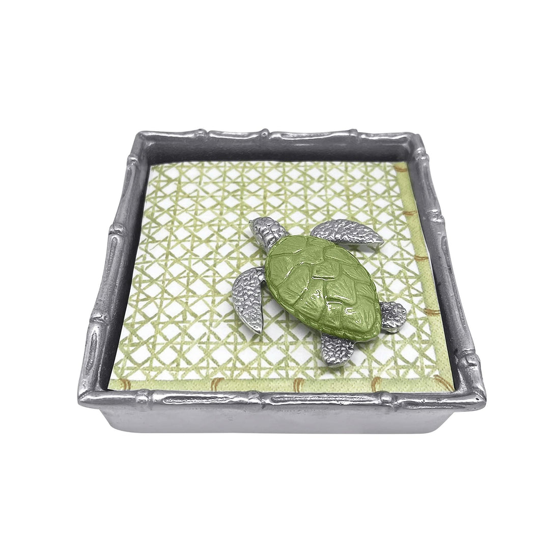 Green Sea Turtle Bamboo Napkin Box-Napkin Box & Weight Set | Mariposa
