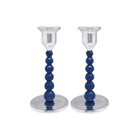 Ensemble de petits chandeliers perlés bleus