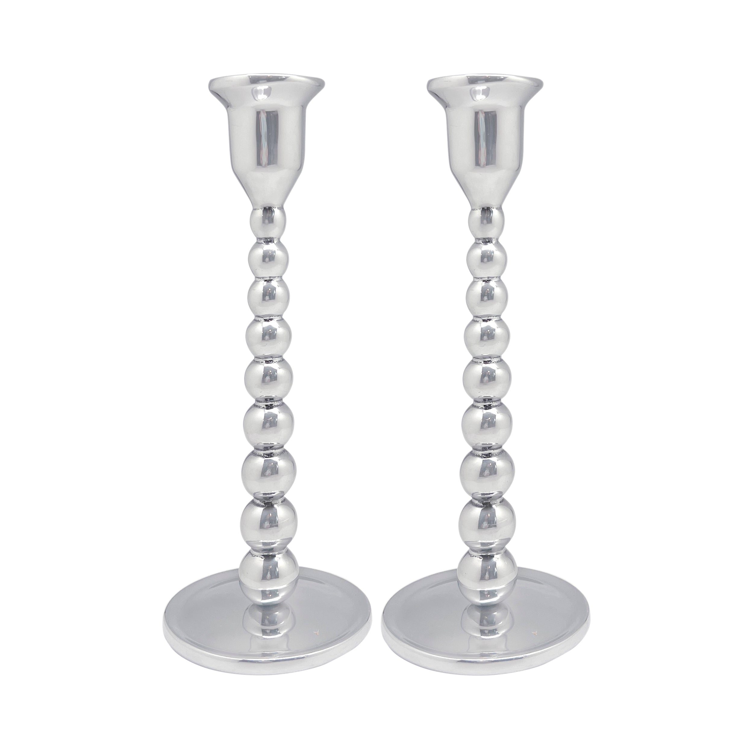 Mariposa String of Pearls Medium Candlestick, Set of 2