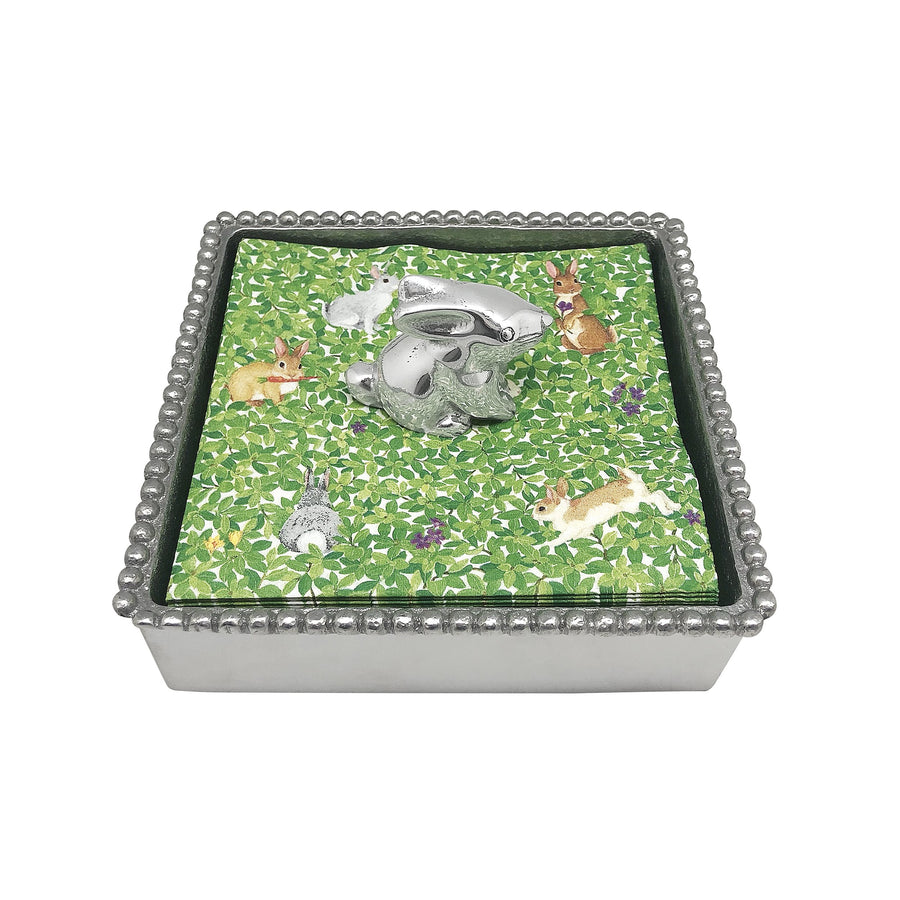 Bunny Beaded Napkin Box | Mariposa