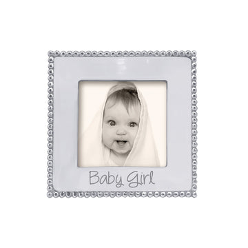 BABY GIRL Beaded 4x4 Frame-Statement Frame | Mariposa