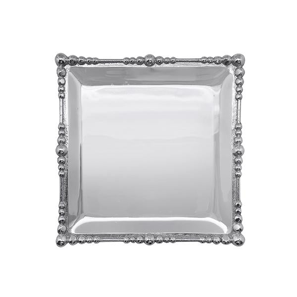 Pearl Drop Square Plate-Plates | Mariposa