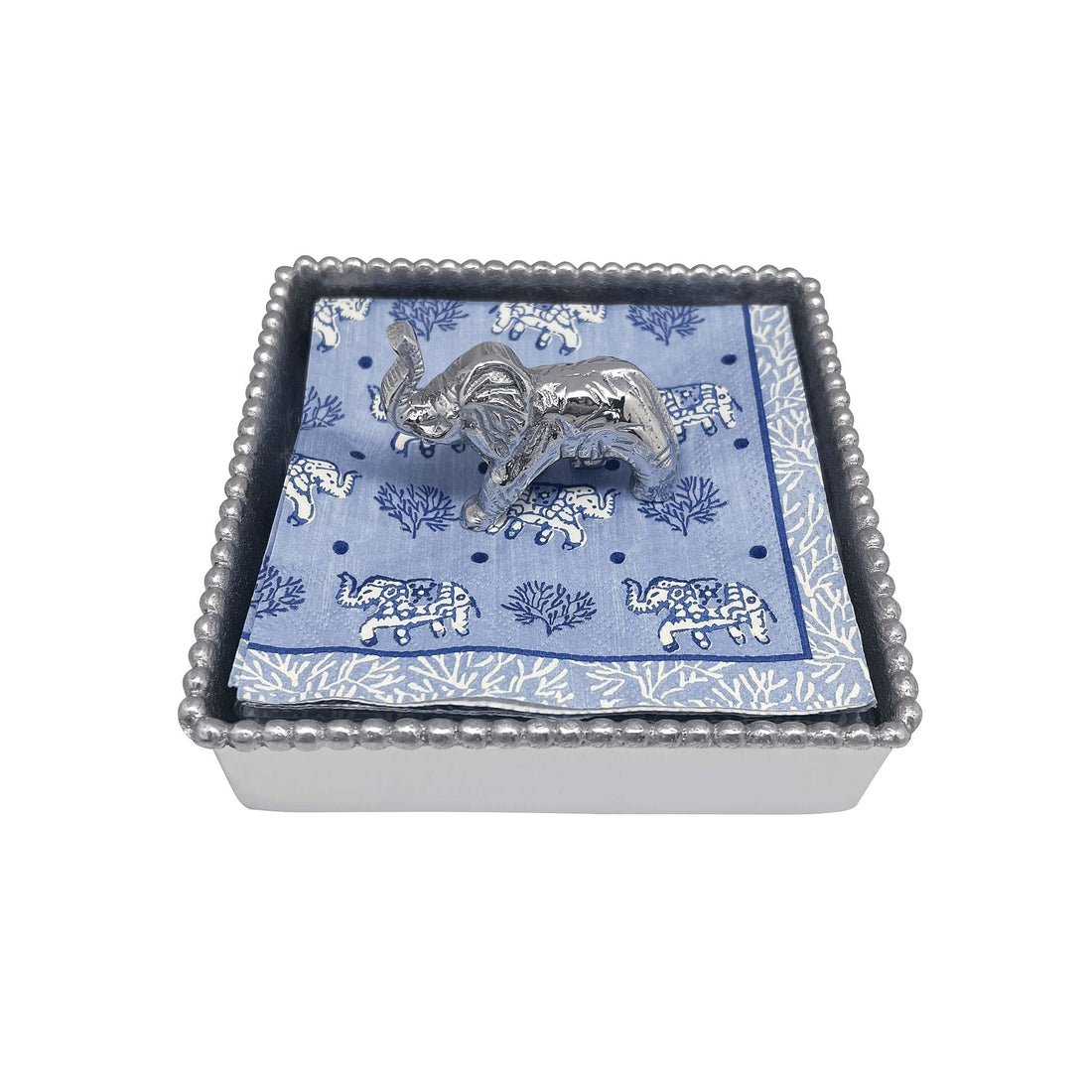 Elephant (2886) Beaded Napkin Box Set- | Mariposa