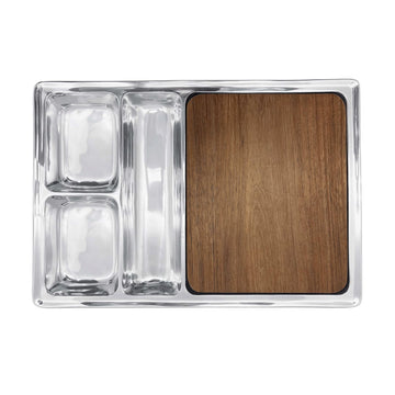 Signature Sectional Cheese Board with Dark Wood Insert- | Mariposa