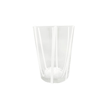 Ribbons White Double Old Fashion Glass