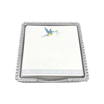 Hummingbird and Birdcages Beaded Note Pad Set