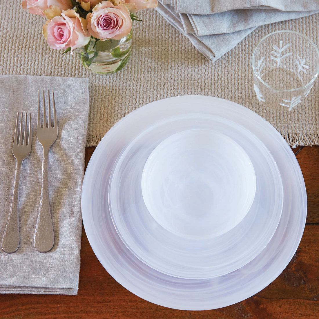 Alabaster White Dinner Plate (Set of 4)-Plates | Mariposa