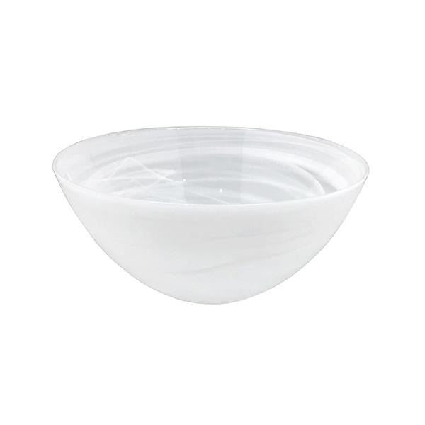 White Alabaster Medium Bowl-Bowls | Mariposa