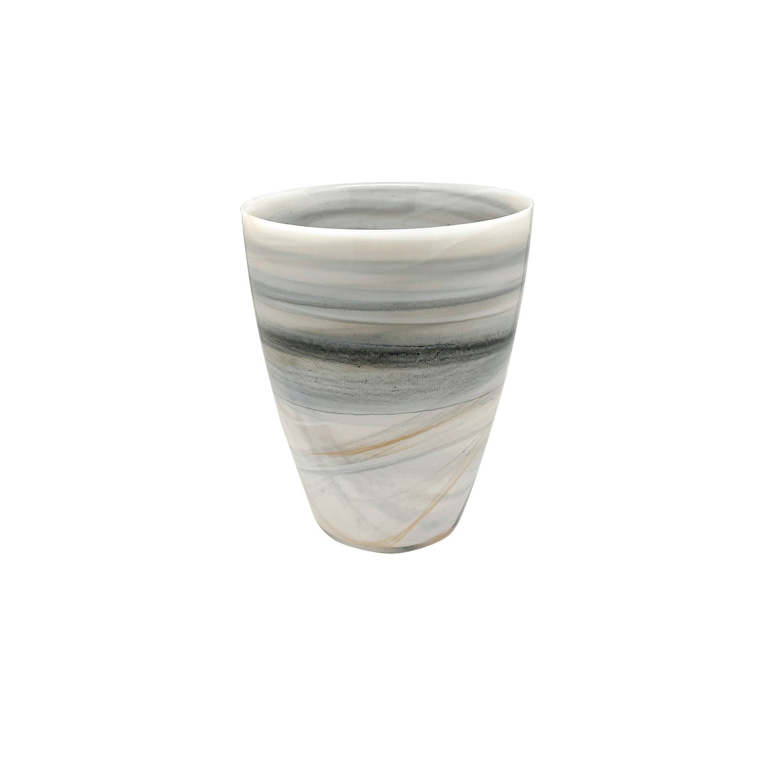 Alabaster Marbled Small Round Vase