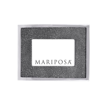 Shagreen Leather with Metal Border 4x6 Frame-Decorative Photo Frames | Mariposa