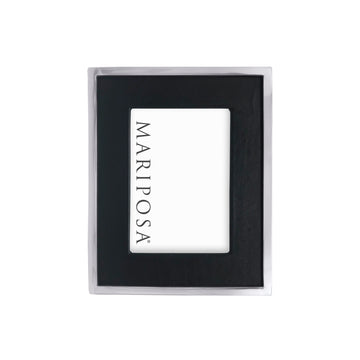 Black Leather with Metal Border 5x7 Frame-Decorative Photo Frames | Mariposa