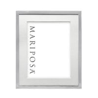 White Leather with Metal Border 8x10 Frame-Decorative Photo Frames | Mariposa