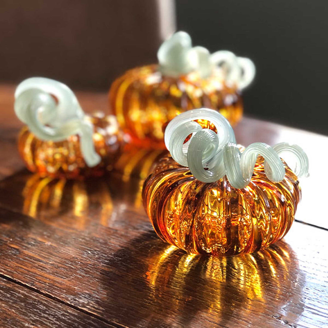 Amber Glass Small Pumpkin -Decorative Accessories | Mariposa