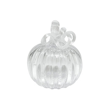 Clear Glass Small Pumpkin with Clear Stem-Decorative Accessories | Mariposa