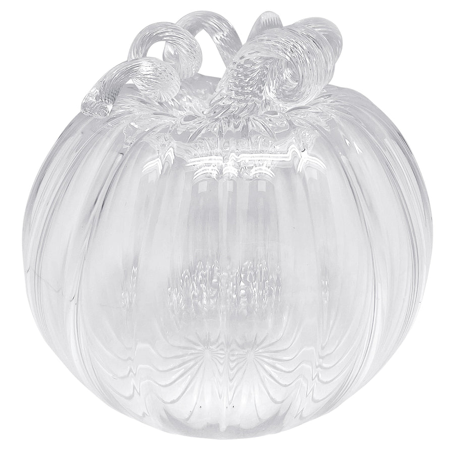 Clear Glass Extra Large Pumpkin with Clear Stem-Decorative Accessories | Mariposa