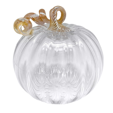 Clear & Gold Glass Extra Large Pumpkin-Decorative Accessories | Mariposa