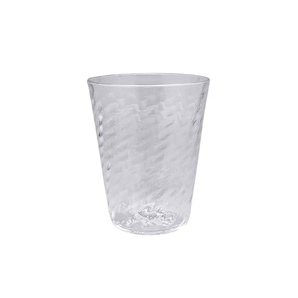 Clear Herringbone Lowball Glass-Glassware | Mariposa