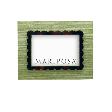 Palma Faux Grasscloth and Tortoise 4x6 Frame