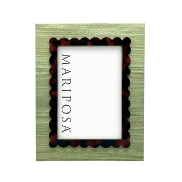 Palma Faux Grasscloth and Tortoise 5x7 Frame