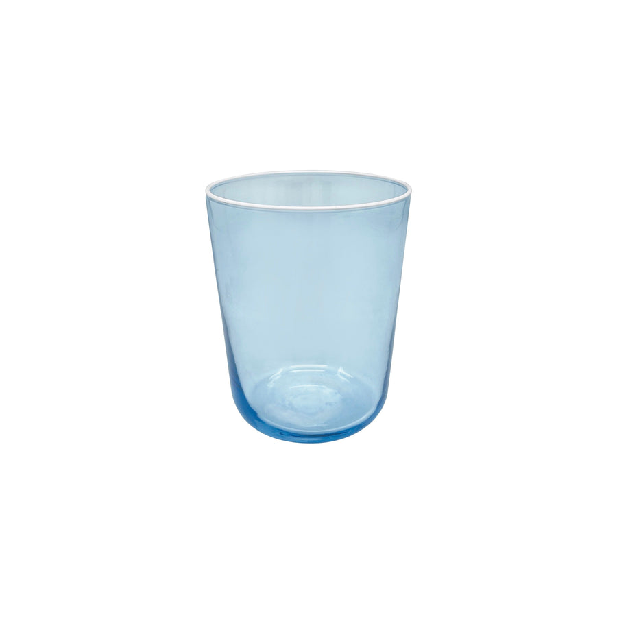 Fine Line Light Blue with White Rim Double Old-Fashioned Glass Set of 4