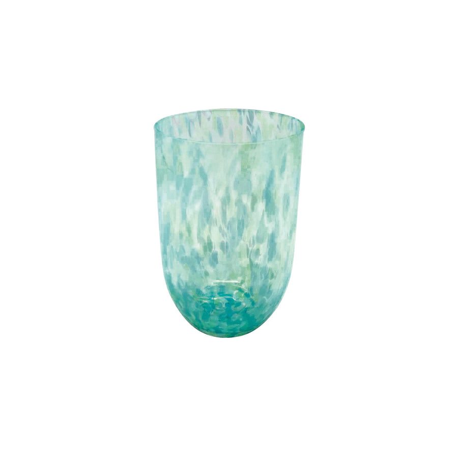 Sip Sip Pacific Blue Confetti Stemless Glass