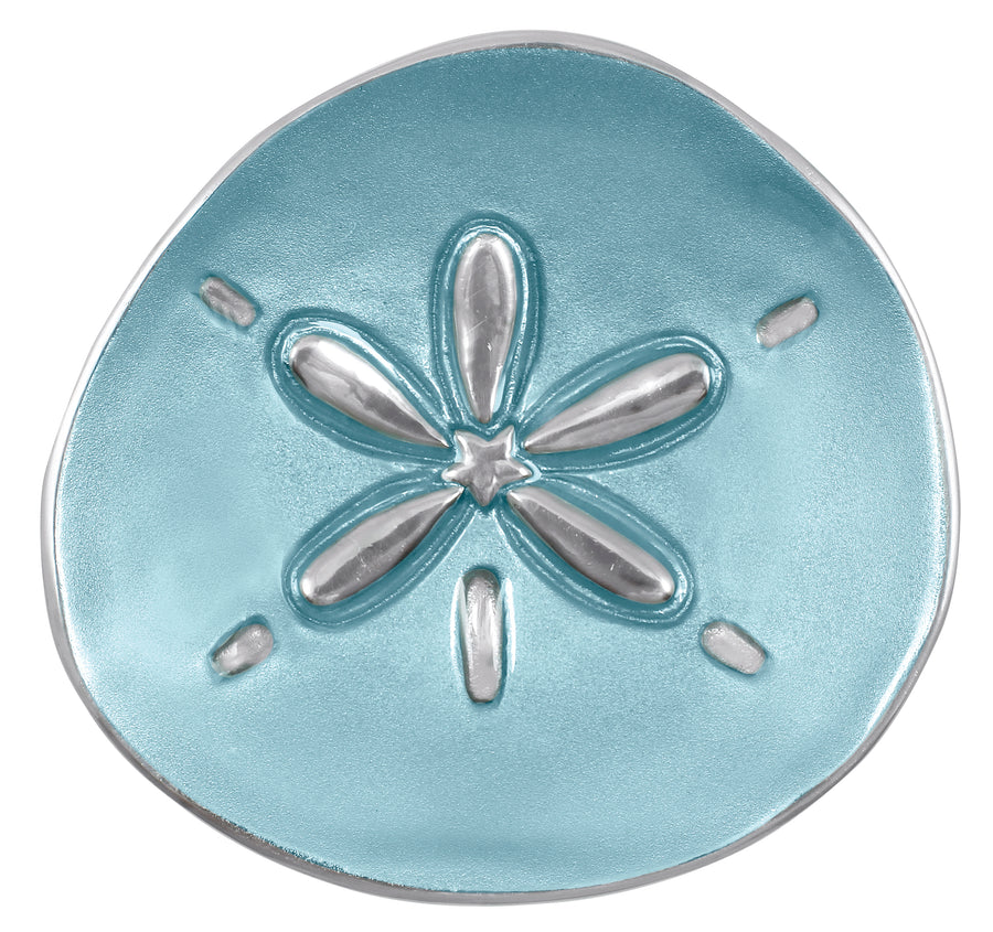 Aqua Sand Dollar Canape Plate-Canape and Small Plates | Mariposa