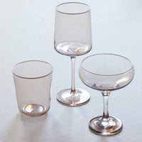 Fine Line Quartz with White Rim Wine Glass Set of 4