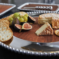 Pearled Round Charcuterie Board with Cracker Surround- | Mariposa