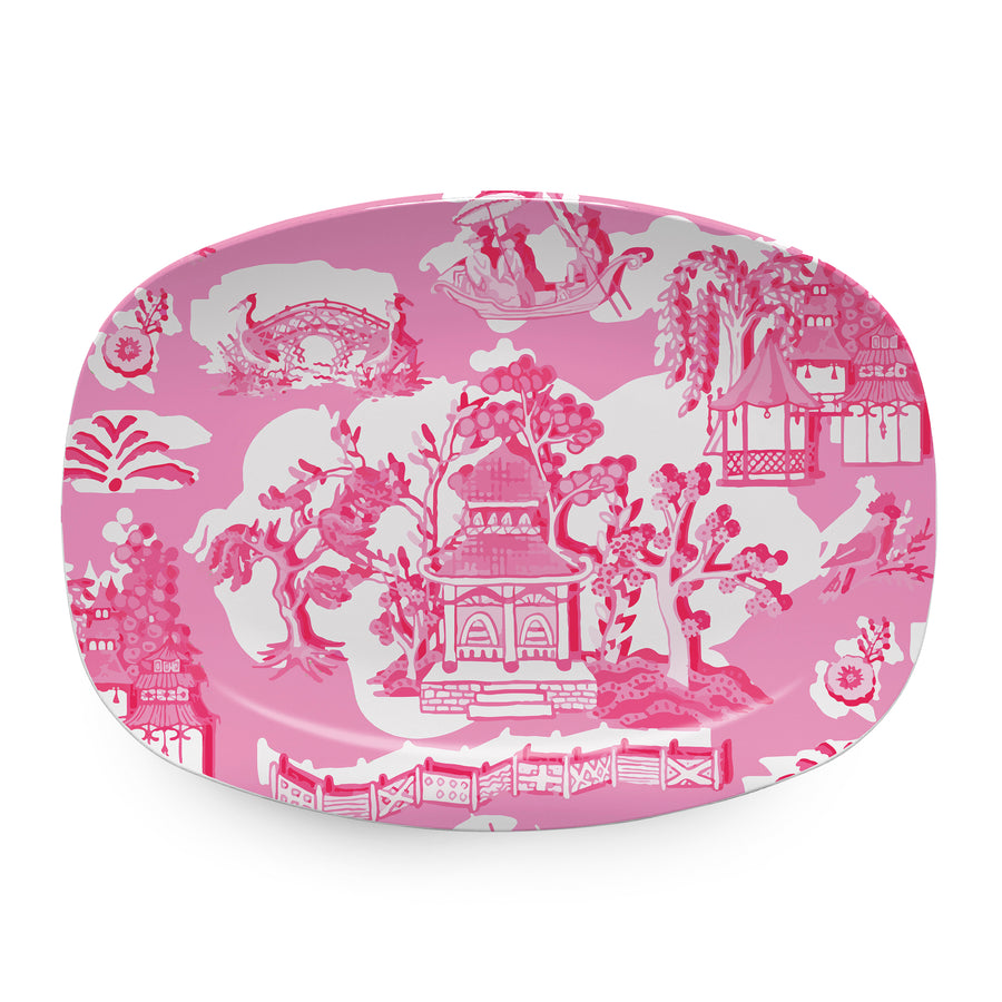 Chinoiserie Chic Pink Platter- | Mariposa