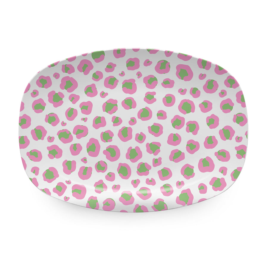 Cheetah Pink and Green Platter- | Mariposa